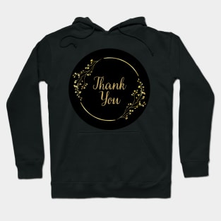 Thank You with Flower - Black Hoodie